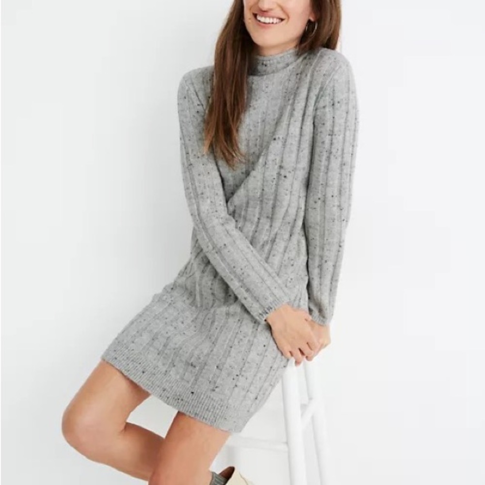 Madewell Donegal Rolled Mockneck Sweater Dress XXS